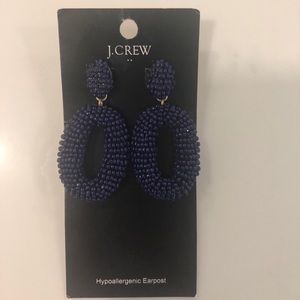 J Crew navy blue beaded earrings